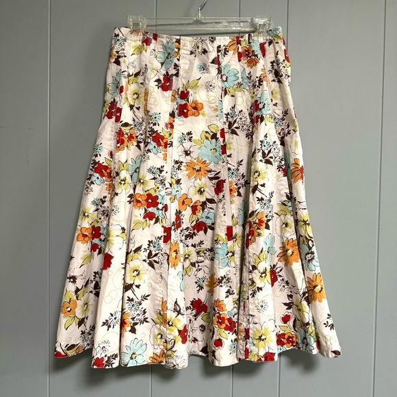 CAbi Dresses & Skirts - CAbi Palapa Dolly Pintuck Pleat A line Skirt Pretty Floral Feminine Boho Size 4